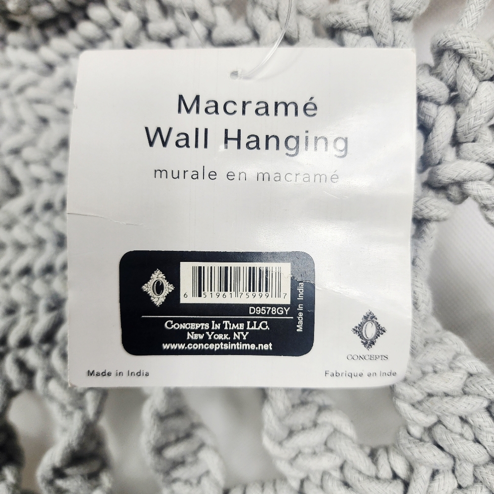 Gray Macrame Wall Hanging - Picture 3 of 5